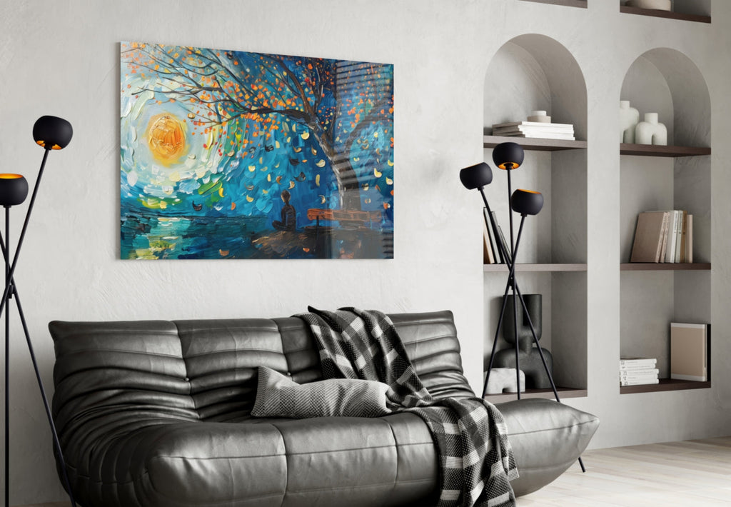 Solitude and Peace Glass Wall Art || Designer Collection
