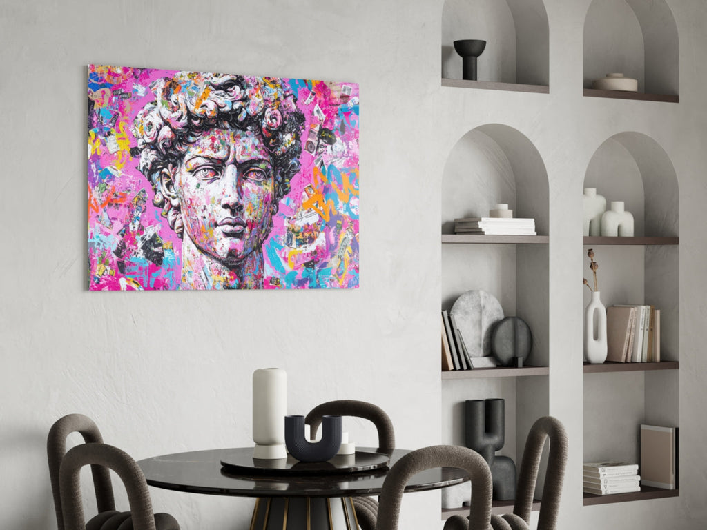 Graffiti David Glass Wall Art || Designer Collection