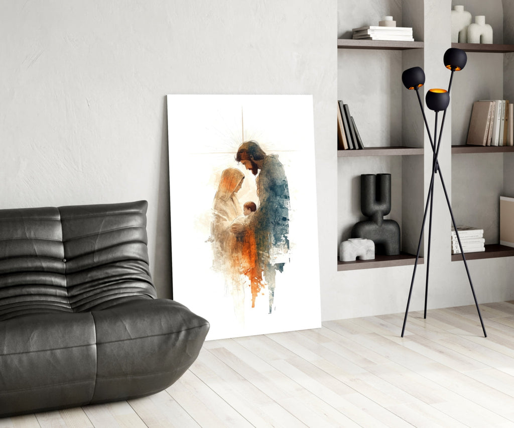 Holy Family Glass Wall Art || Designer Collection