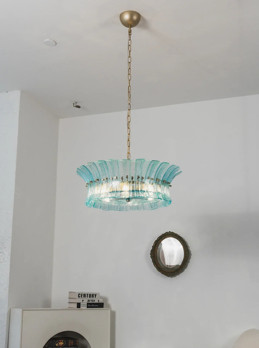 Aquamarine Calyra Tiered Glass Chandelier