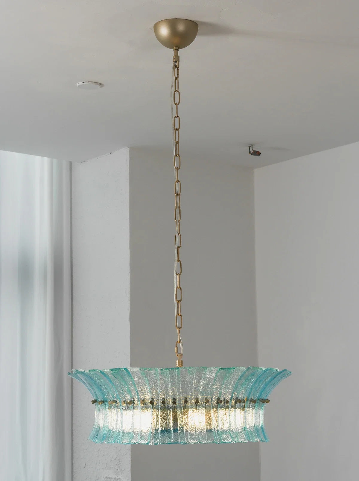 Aquamarine Calyra Tiered Glass Chandelier