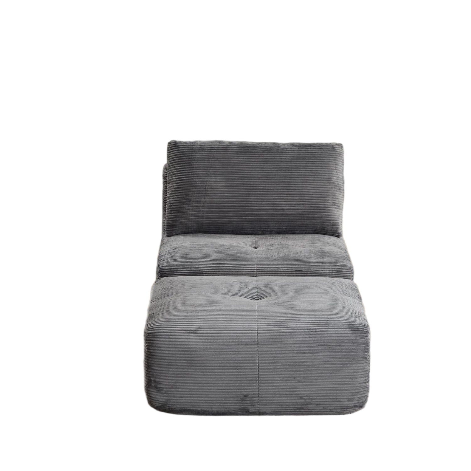 Single Chaise Longue With Movable Ottoman For Living Room
