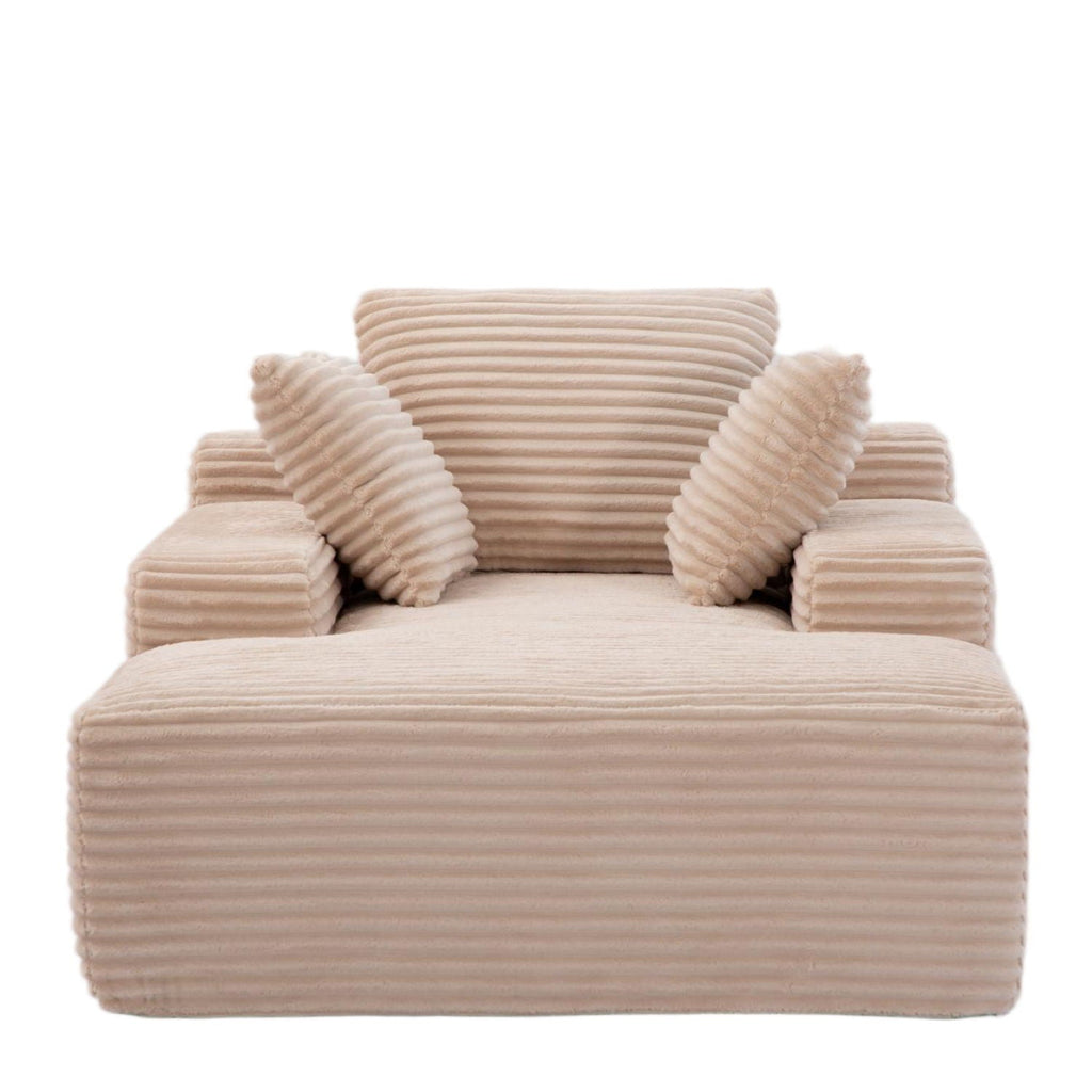 Oversized Chaise Lounge Chair Cozy Cloud Couch With 3 Throw Pillows And Wide Armrest