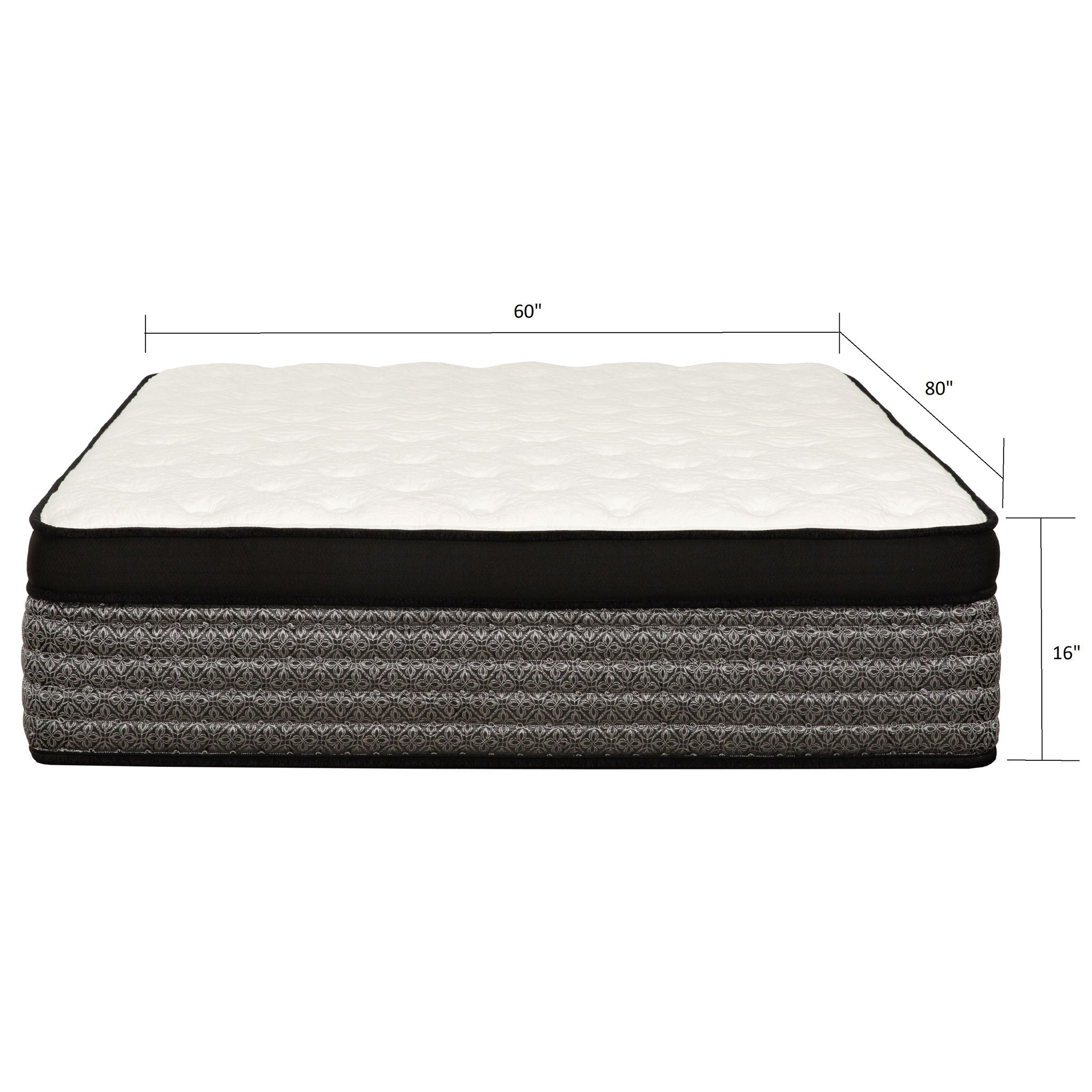 16" Premium Hybrid Mattress In A Box Plush Gel Memory Foam Top With Cooling Technology - Gray / White - Queen