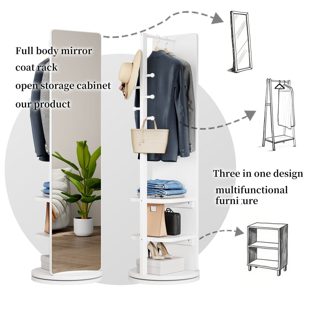 3 In 1 Multifunctional Full Length Clothing Mirror