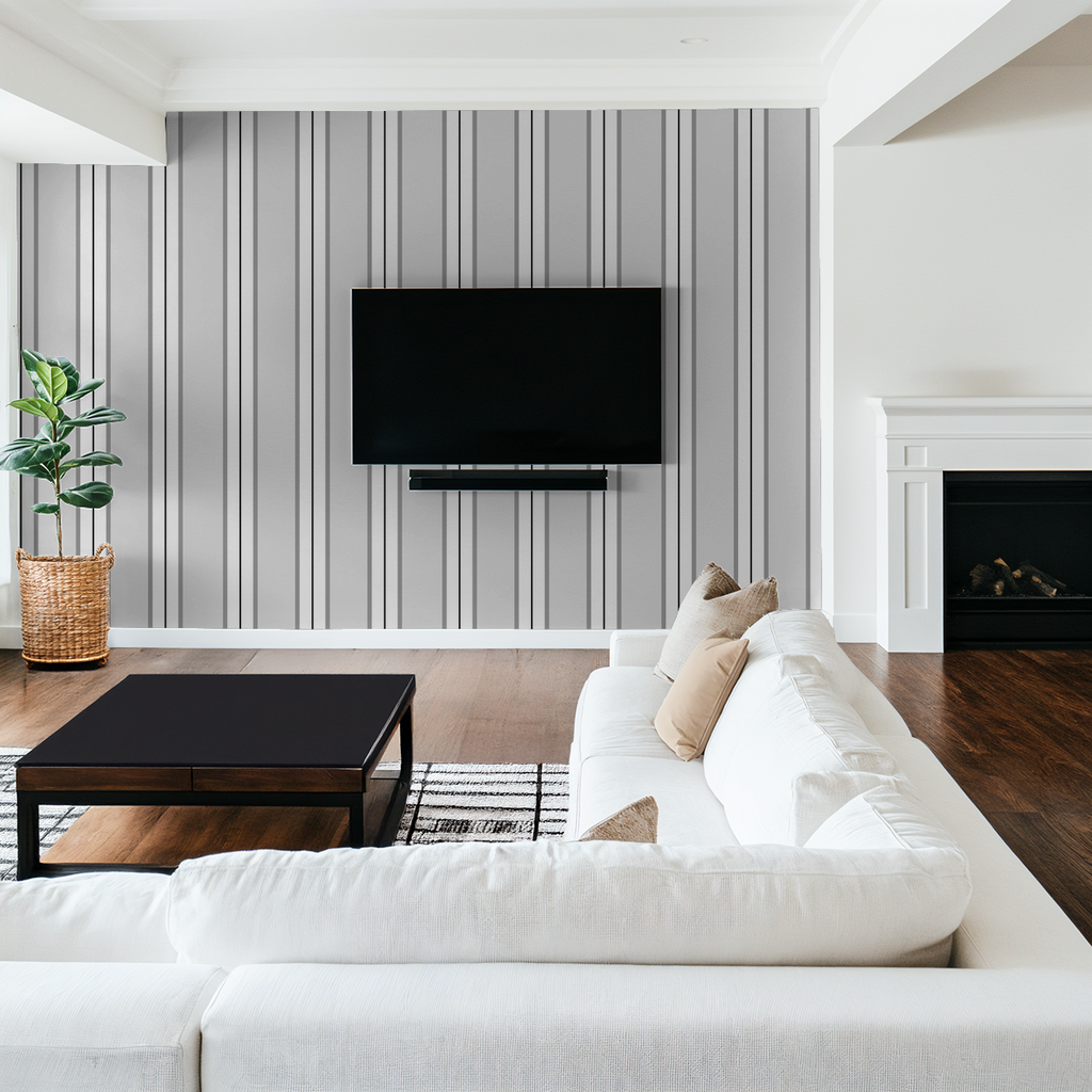 Montclair Stripes (Gray) Wallpaper