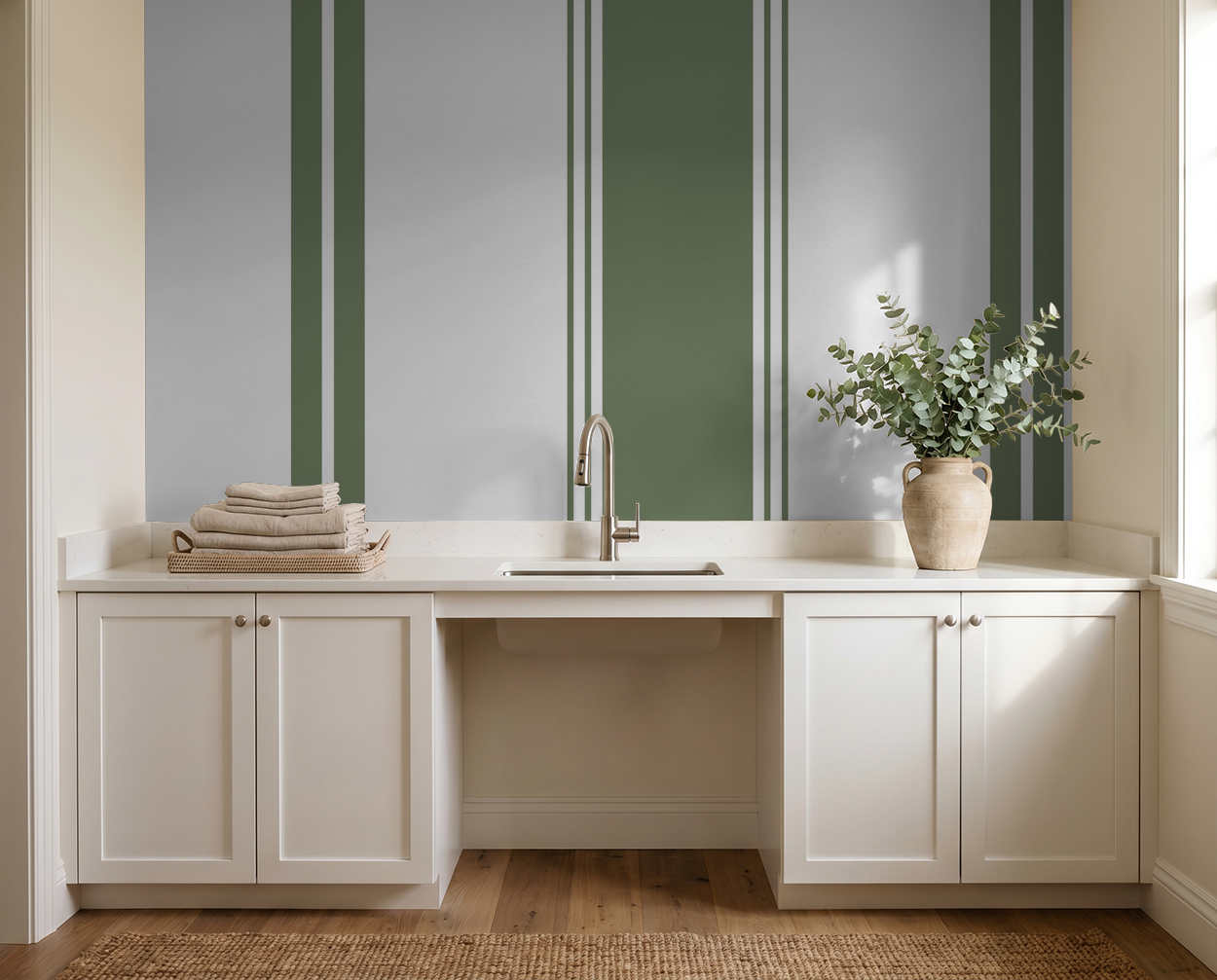 Fletcher Stripe (Green) Wallpaper