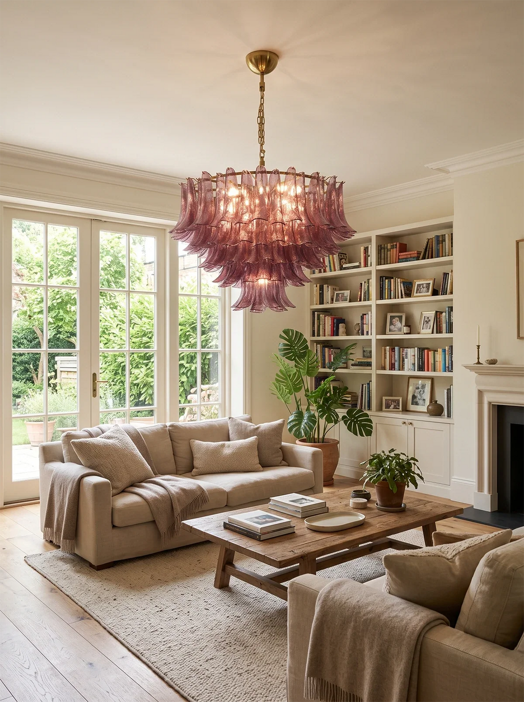 Isadora Cascading Amethyst Glass Chandelier