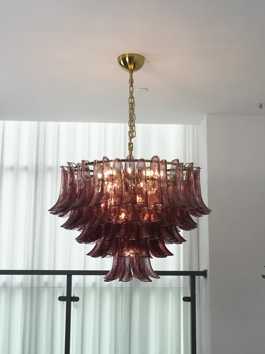 Isadora Cascading Amethyst Glass Chandelier