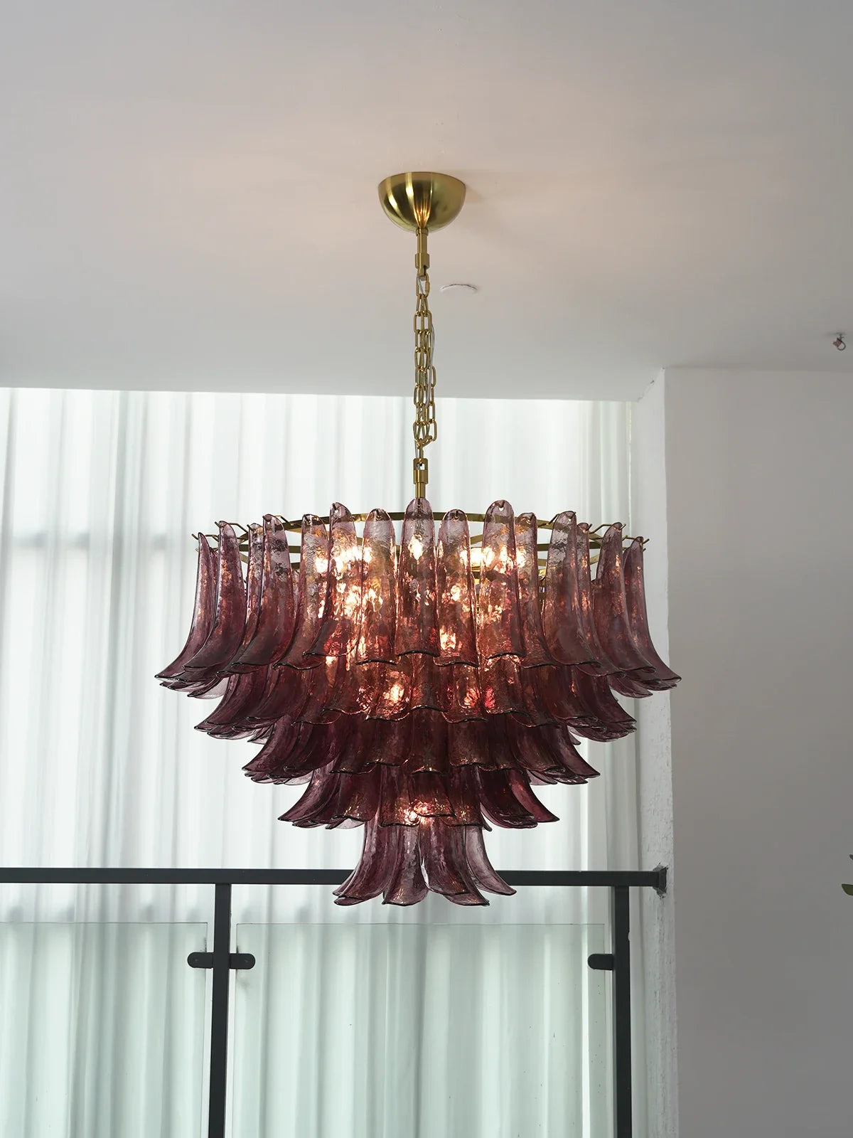 Isadora Cascading Amethyst Glass Chandelier
