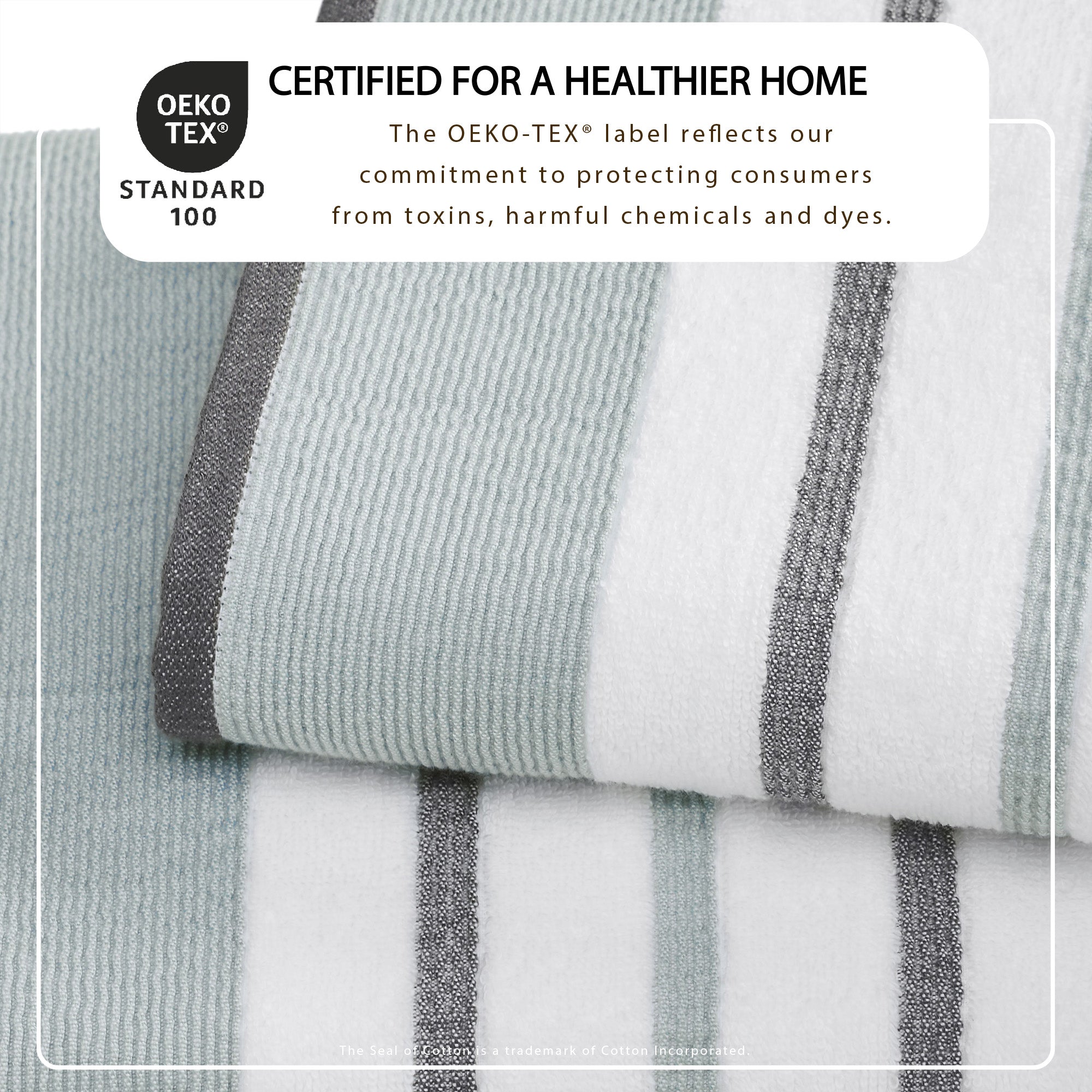 Decorative Cotton Stripe Bath Towel Set - Noelle Collection