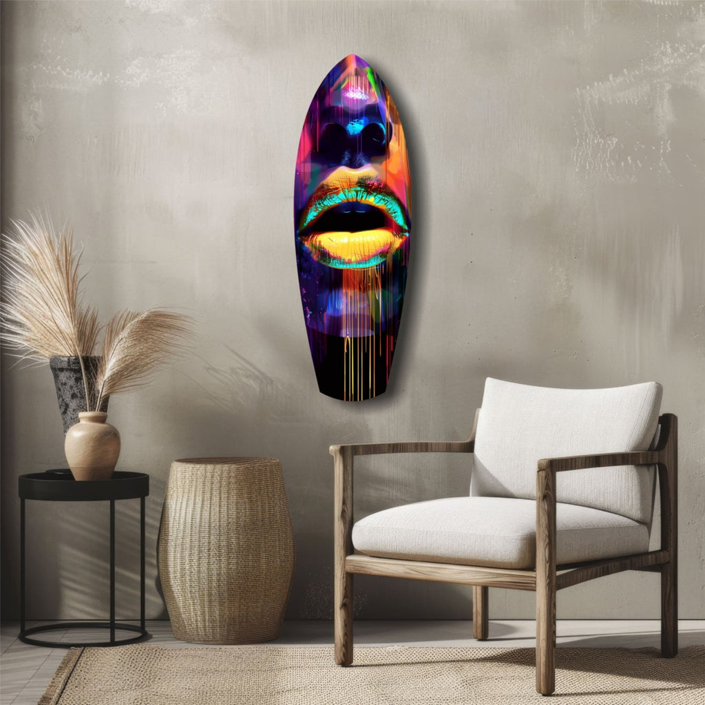 Colorful Lips V15 Glass Wall Art