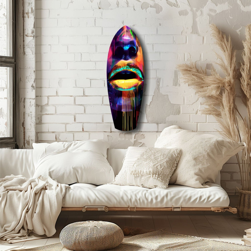 Colorful Lips V15 Glass Wall Art