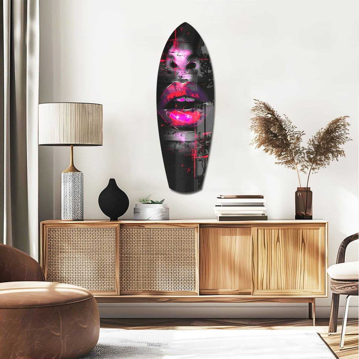 Colorful Lips V16 Glass Wall Art