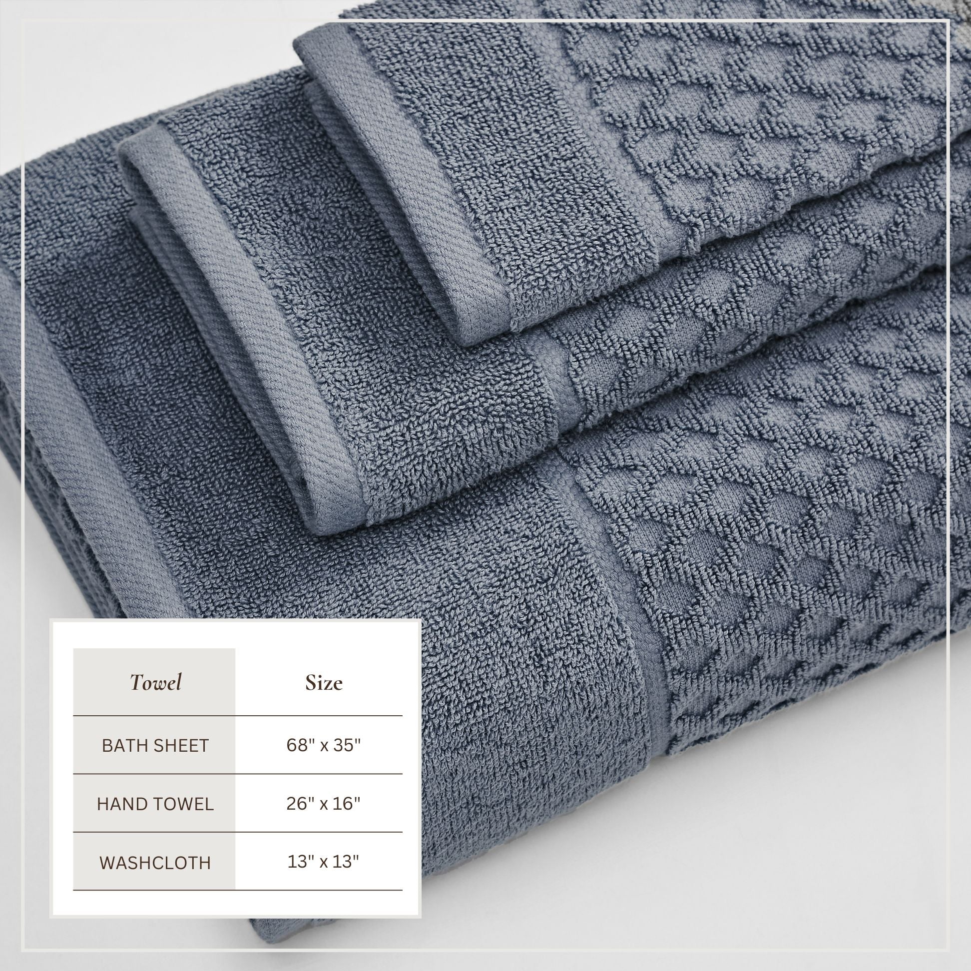 Cotton Diamond Waffle Weave Bath Towel Set - Grayson Collection