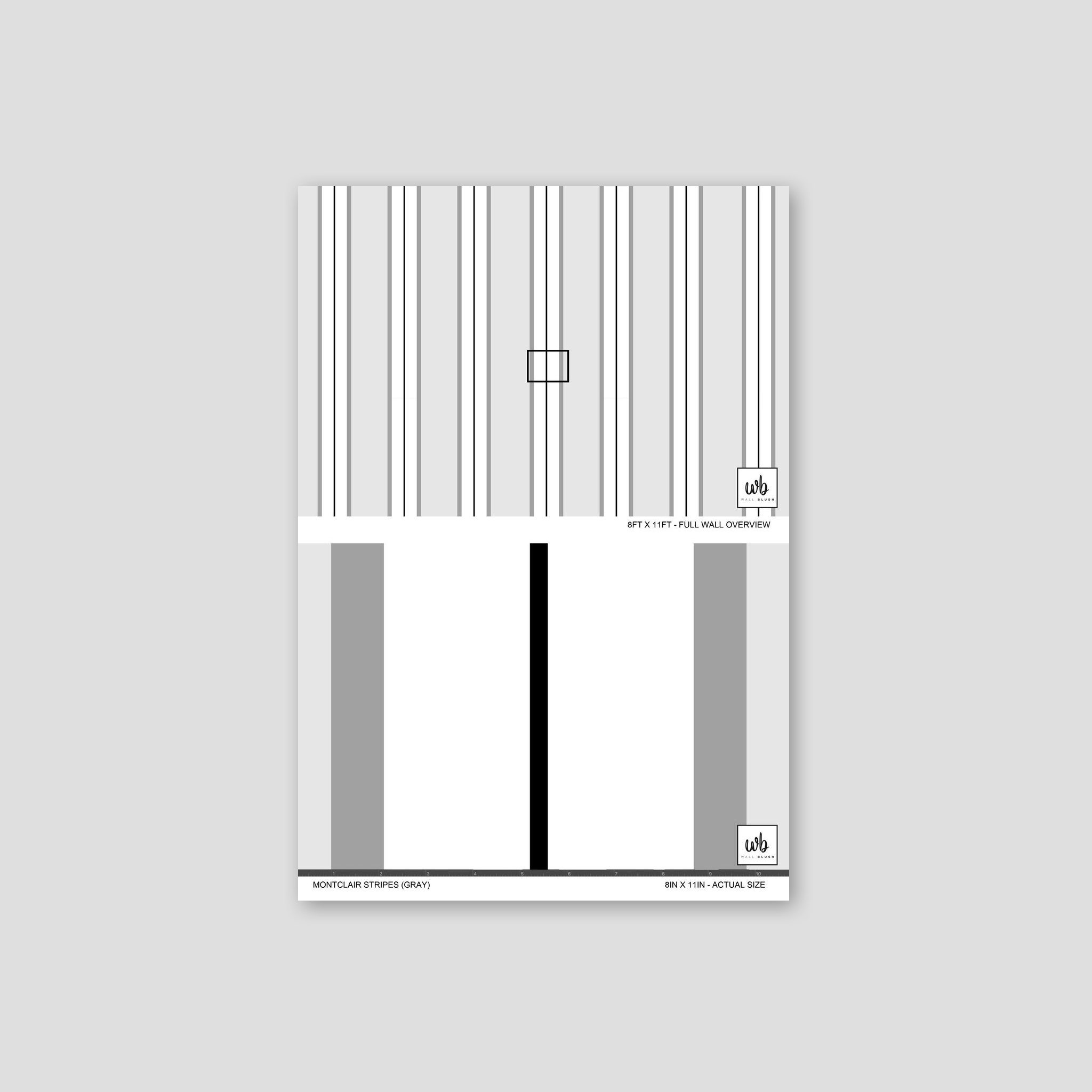 Montclair Stripes (Gray) Wallpaper