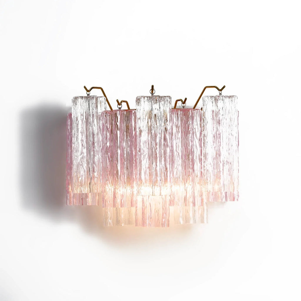 Pink Ice Star-Shaped Glass Tube Wall Light