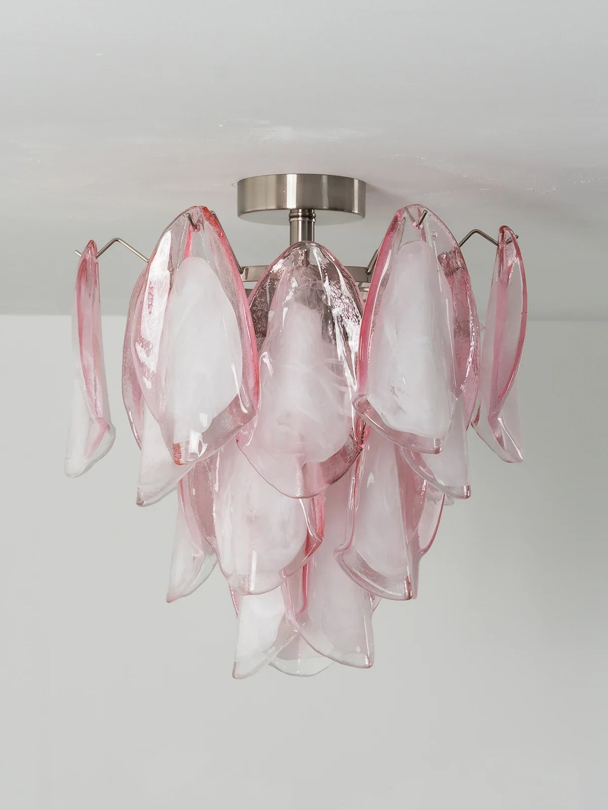 Pink Lotus Textured Glass Ceiling Lamp