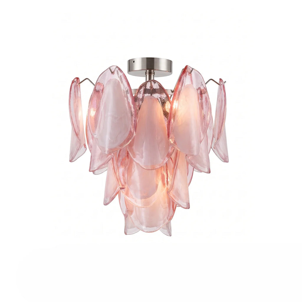 Pink Lotus Textured Glass Ceiling Lamp