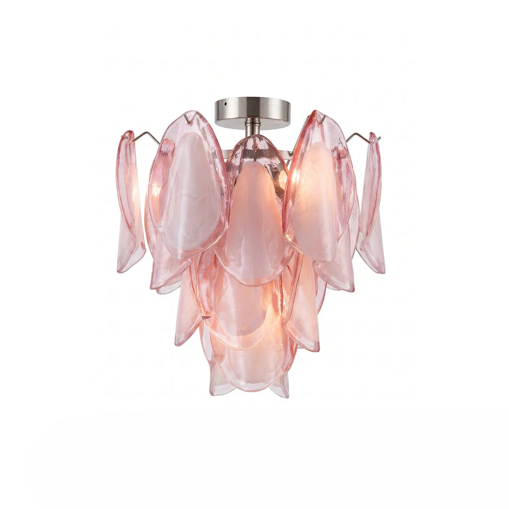 Pink Lotus Textured Glass Ceiling Lamp