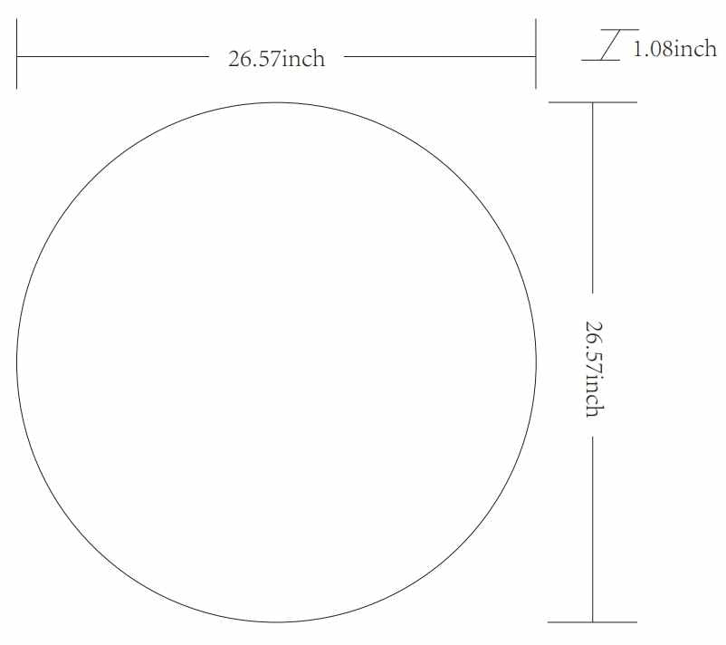 Round Mirror with Black Aluminum Frame