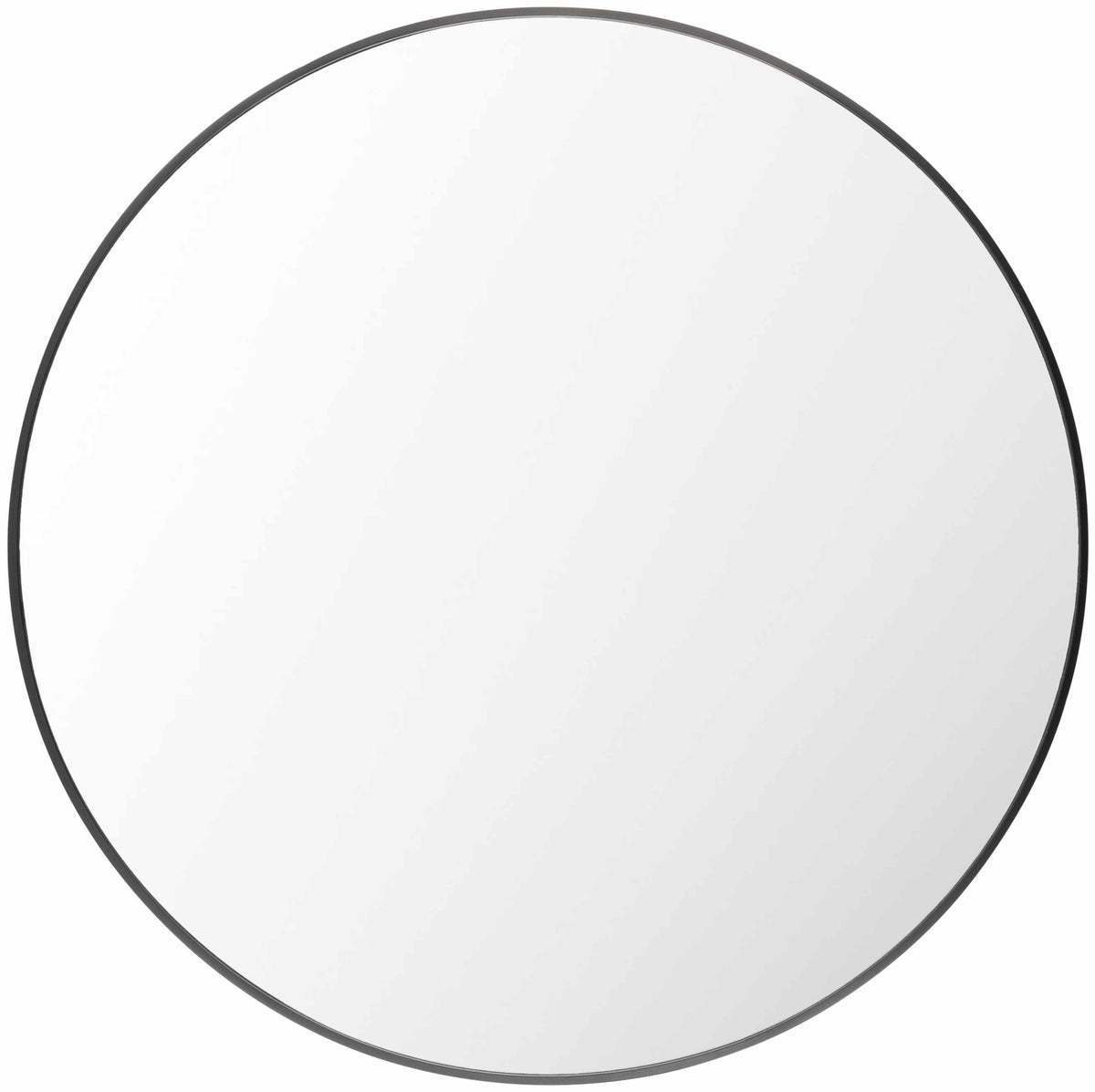 Round Mirror with Black Aluminum Frame