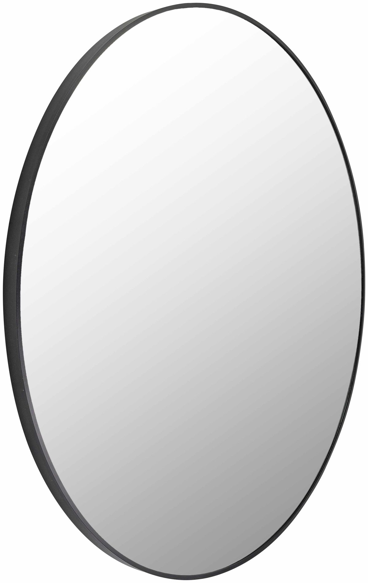Round Mirror with Black Aluminum Frame