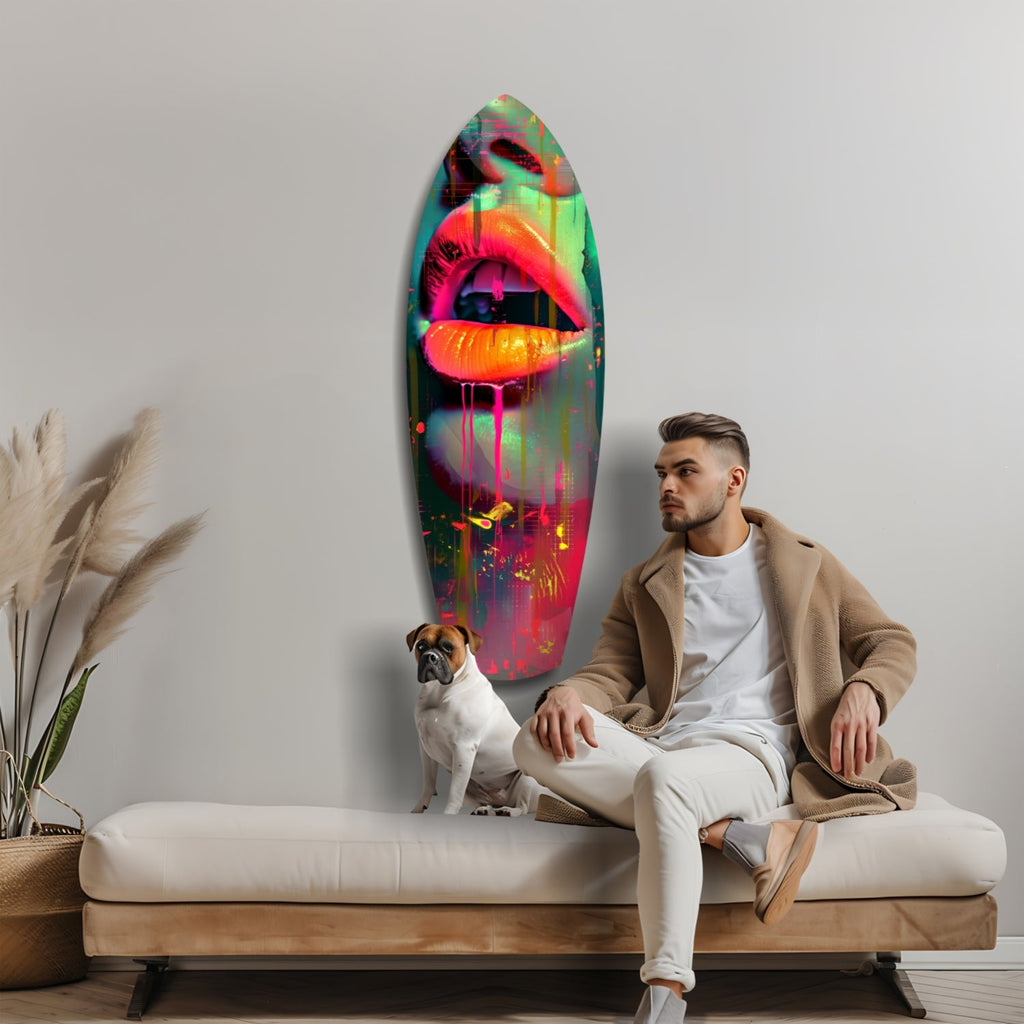 Colorful Lips V13 Glass Wall Art
