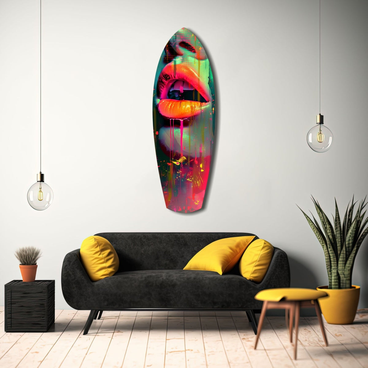 Colorful Lips V13 Glass Wall Art