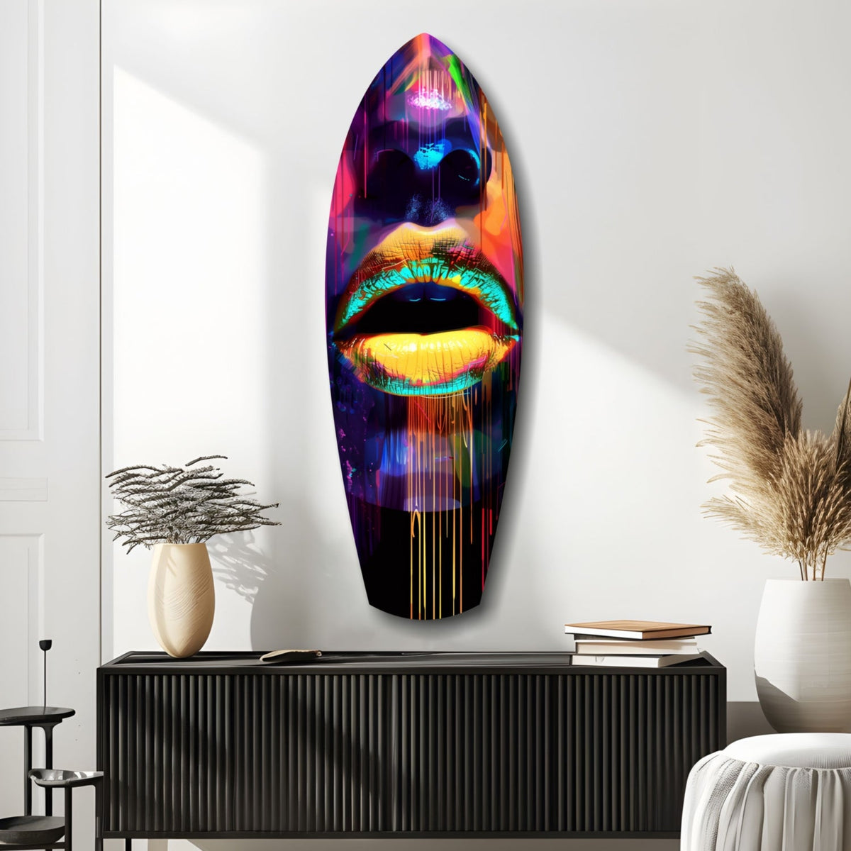 Colorful Lips V15 Glass Wall Art