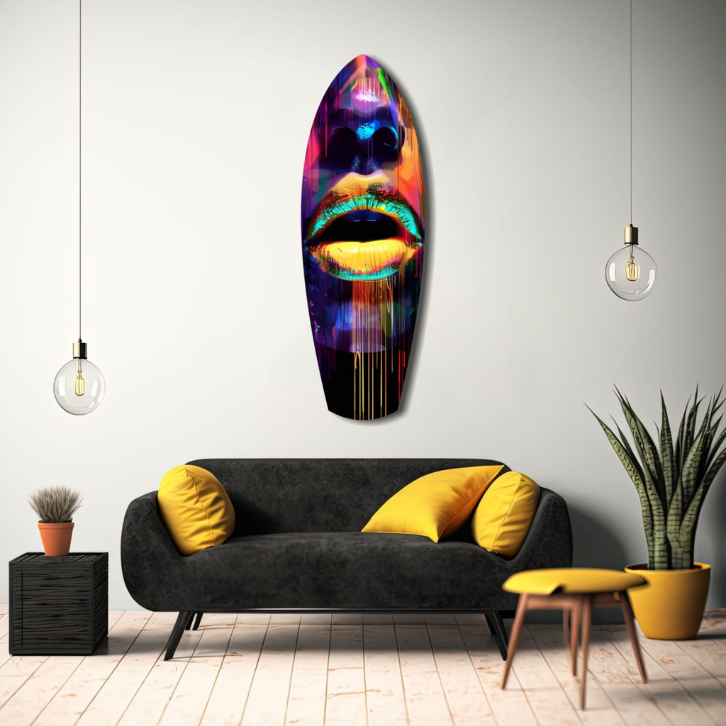 Colorful Lips V15 Glass Wall Art
