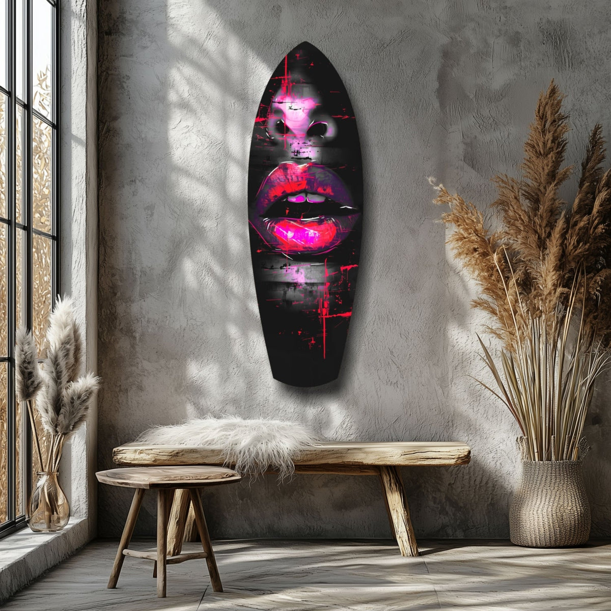 Colorful Lips V16 Glass Wall Art