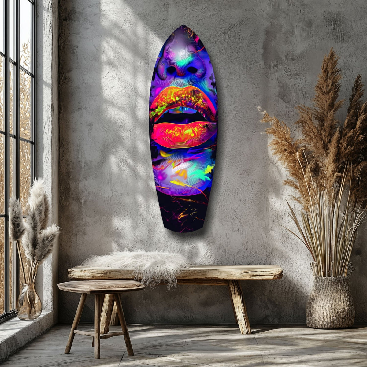 Colorful Lips V18 Glass Wall Art