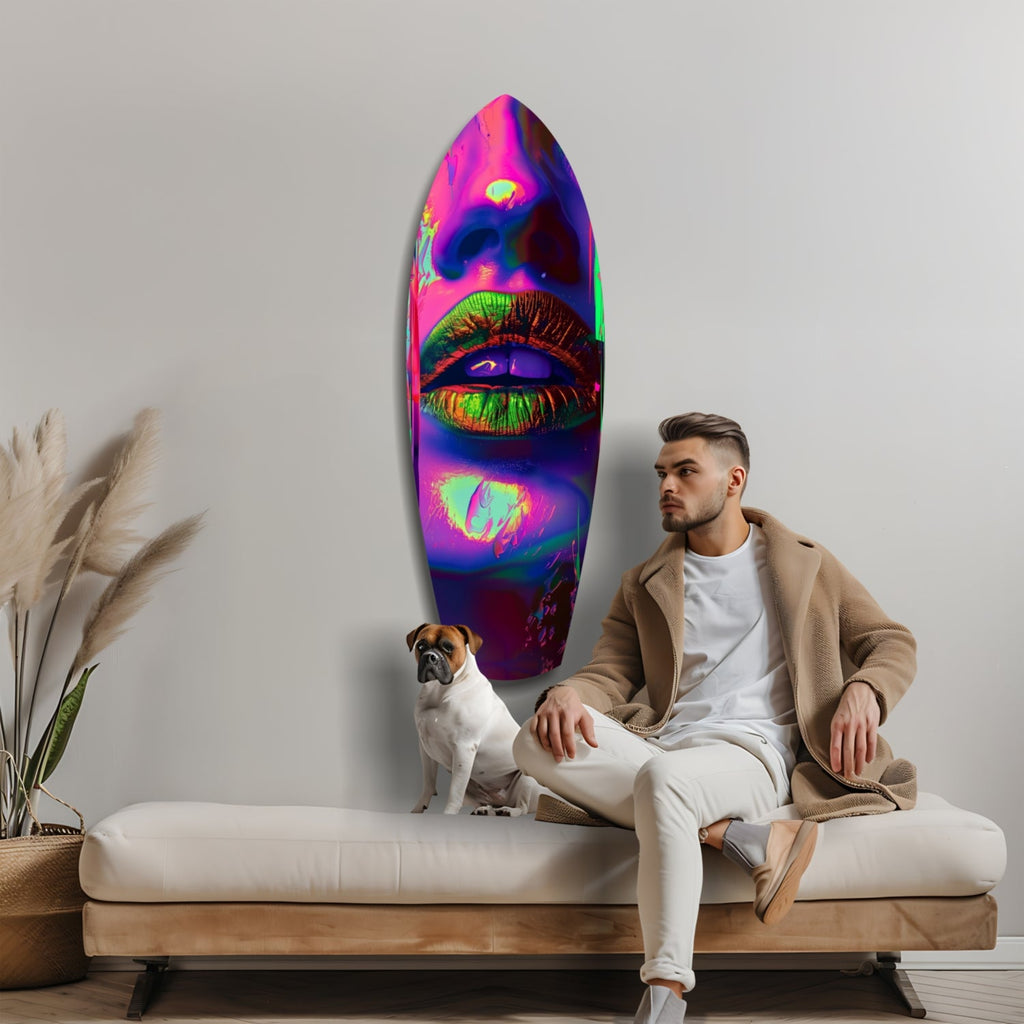 Colorful Lips V19 Glass Wall Art