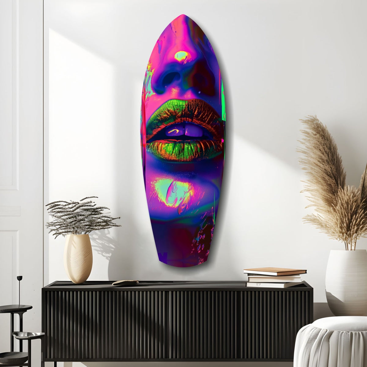 Colorful Lips V19 Glass Wall Art