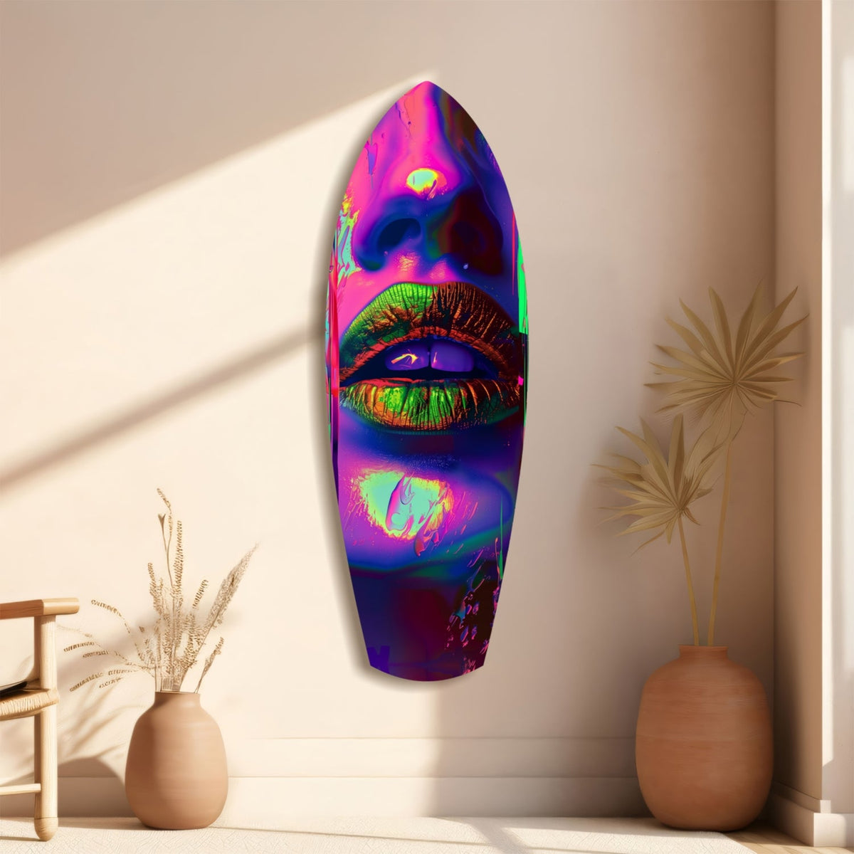 Colorful Lips V19 Glass Wall Art