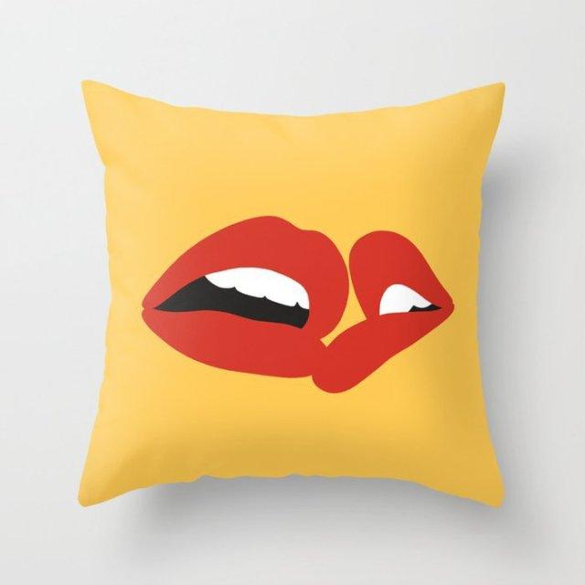 Summer Fashion Fresh Yellow Cute Pillows Case Geometry Yellow Pillow Case Cushion Cover Polyester Pillowcase Floral Cushion Case Modern Decorative Pillows For Bed Sofa Couch 45x45CM