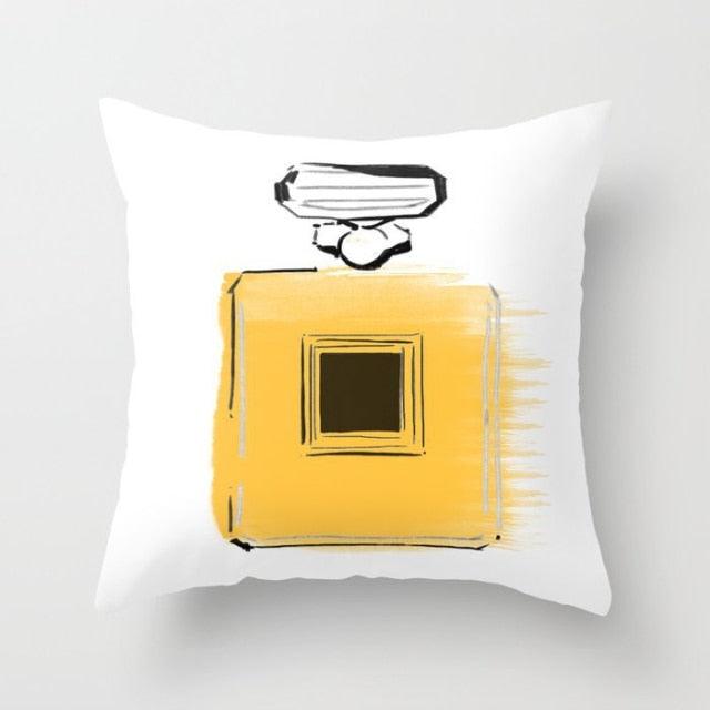 Summer Fashion Fresh Yellow Cute Pillows Case Geometry Yellow Pillow Case Cushion Cover Polyester Pillowcase Floral Cushion Case Modern Decorative Pillows For Bed Sofa Couch 45x45CM