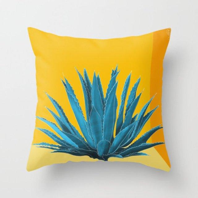 Summer Fashion Fresh Yellow Cute Pillows Case Geometry Yellow Pillow Case Cushion Cover Polyester Pillowcase Floral Cushion Case Modern Decorative Pillows For Bed Sofa Couch 45x45CM