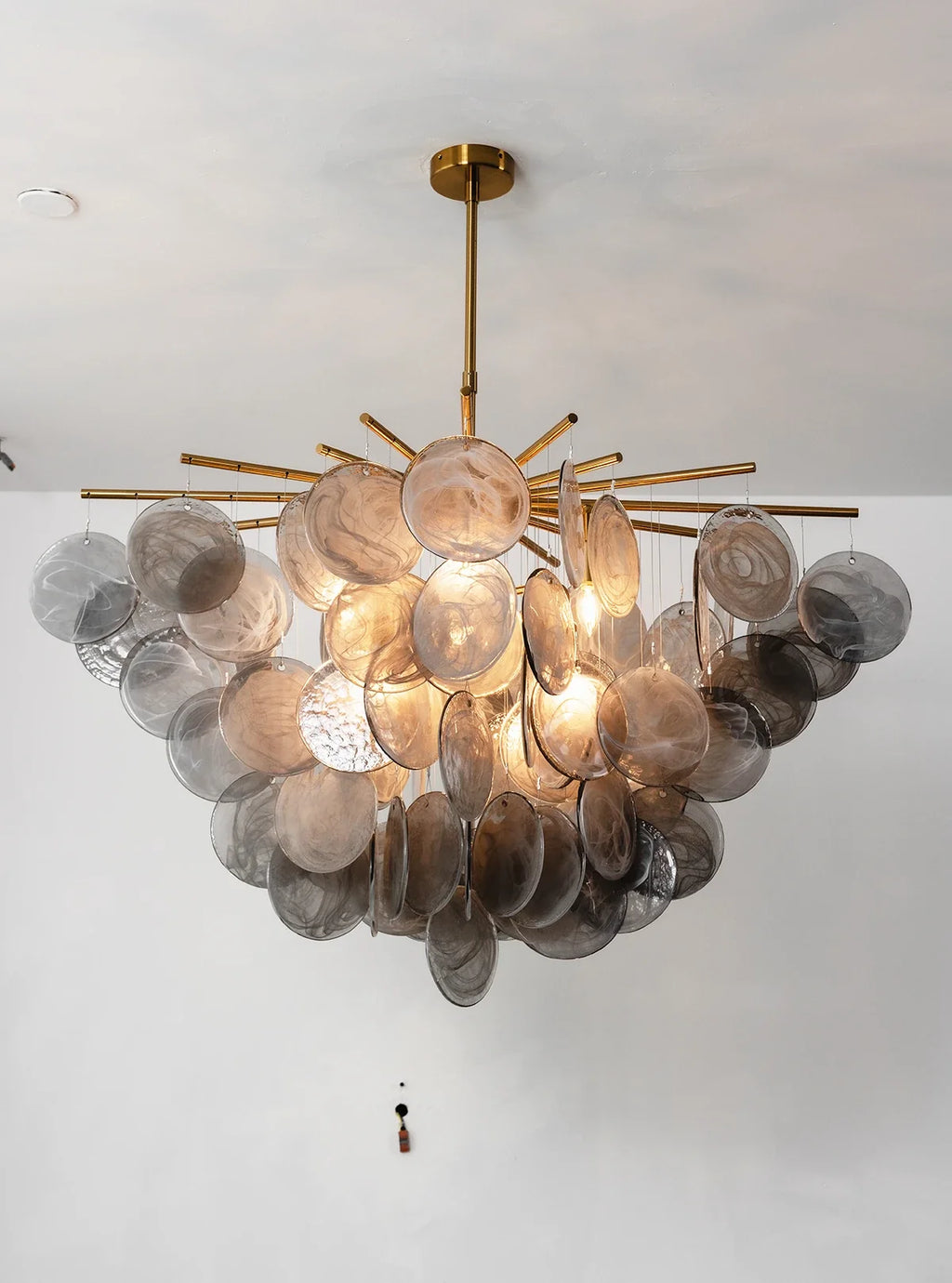 Tempest Smoked Glass Disc Chandelier
