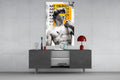 Marble Statue Collage Yellow Block Glass Wall Art